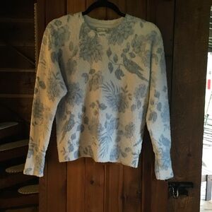 Rachel Zoe Blue and White Knit Sweater